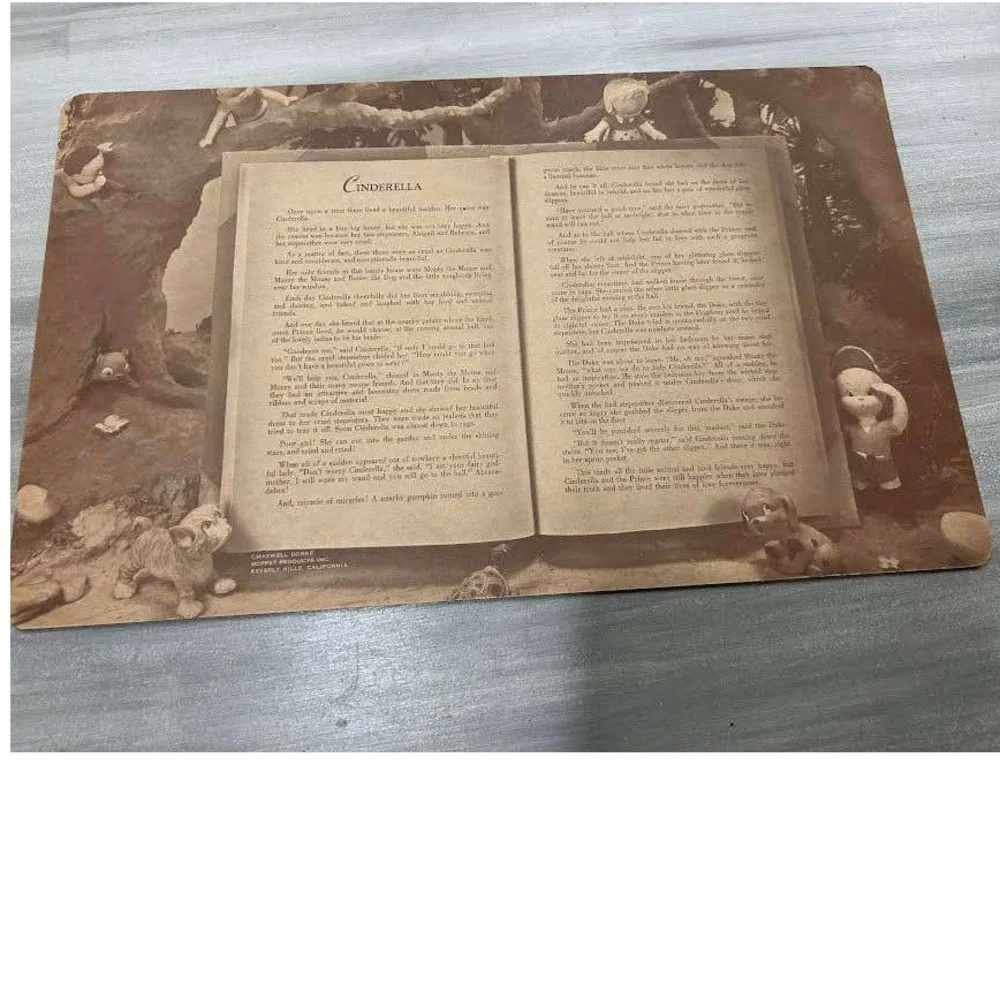 Vintage Maxwell Dorne Moppet Products Fairy Tale Placemats Set of 4 Double Sided